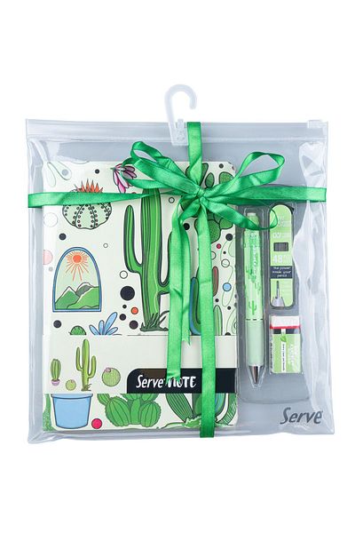 Serve Deep Pen + Notebook + Min + Eraser Gift Set - Nature Series