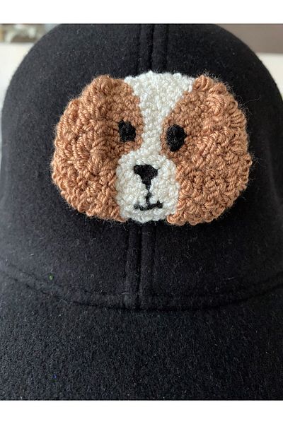 DEAR HOME Winter Black Baseball Cap - Dog Punch Detailed