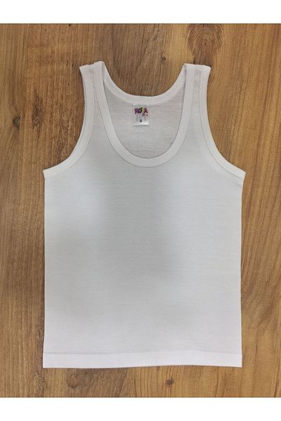 HS İÇ GİYİM Boy's 6-Piece White Cotton Tank Top
