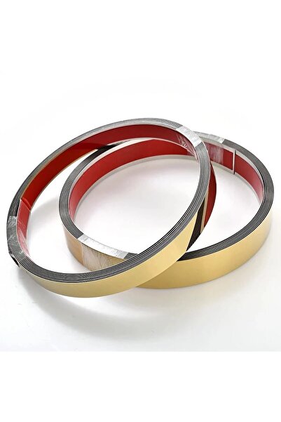 Genel Markalar Dekoratif Şerit Altın Ayna Pleksi Duvar Süsü 5'li Paket (2,5×1...