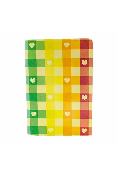 PALTO TASARIM A5 Unlined Heart Checked Diary Notebook