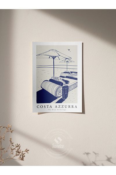 Sweetco Αφίσα χωρίς πλαίσιο Costa Azzurra |   Αφίσα Costa Azzurra Seaside