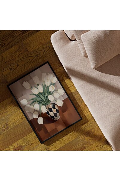 Sweetco Çerçevesiz Poster White Tulip | Beyaz Lale Poster