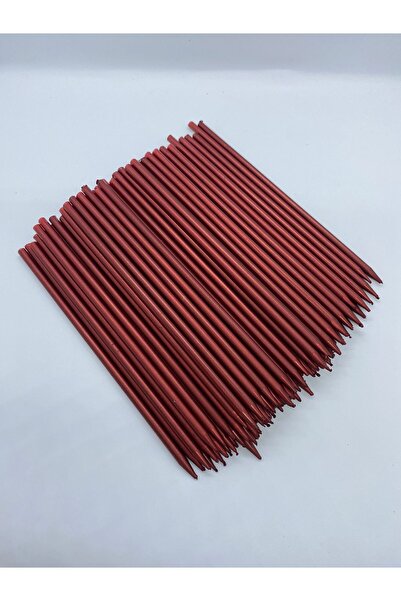 Uzun Metalik Pasta Mumu Kırmızı 20 cm 100'lü