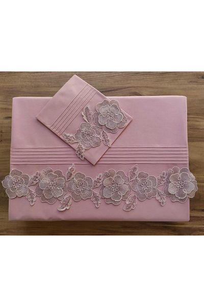 Çeyiz Bahçesi Powder Gülşen 3D Ribbed Dowry Double Duvet Cover Set
