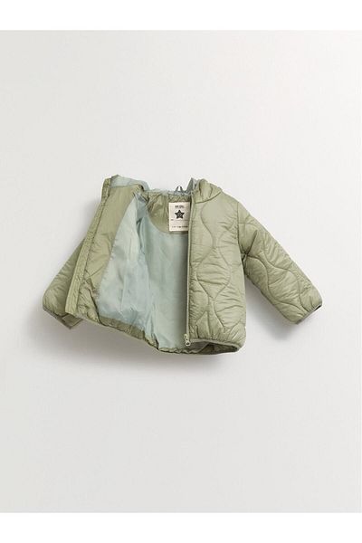 LC Waikiki Hooded Long Sleeve Basic Baby Girl Zippered Coat