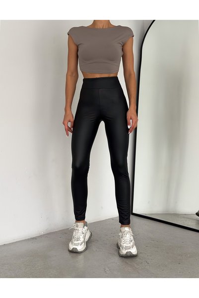 PUCKA FASHION Women's Matte Leather High Waist Recovery Leggings