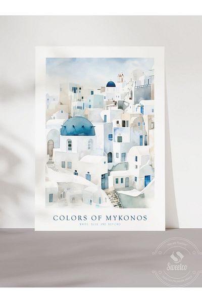 Sweetco Αφίσα χωρίς πλαίσιο Colors of Mykonos |   Αφίσα των χρωμάτων του Μυκόνου
