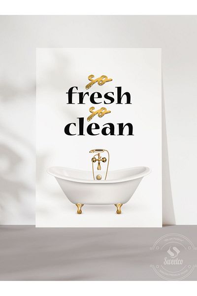 Sweetco Αφίσα χωρίς πλαίσιο So Fresh So Clean |   Αφίσα μπάνιου πολύ καθαρό