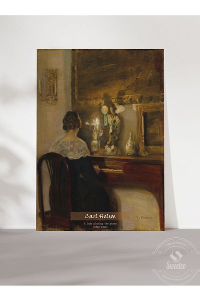 Sweetco Μια κυρία που παίζει πιάνο από τον Carl Holsøe Αφίσα χωρίς πλαίσιο