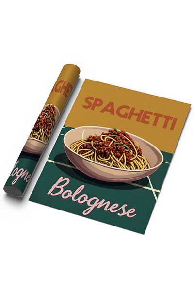 Sweetco Αφίσα χωρίς πλαίσιο Spaghetti Bolognese |   Αφίσα Εστιατόριο Ζυμαρικών Κουζίνας Spaghetti Bolonese