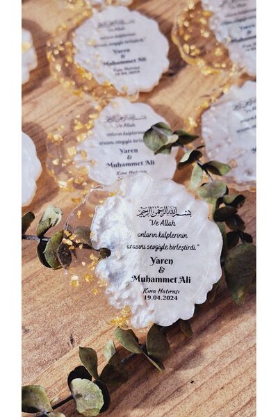 SevgiliAtolyemm Gold Epoksi Magnet Nikah Hediyelik Nişan,söz,kına,sevgililer ...