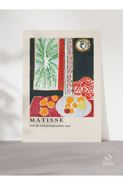 Sweetco Ακατέργαστη ζωγραφική με ρόδια από τον Henri Matisse Αφίσα χωρίς πλαίσιο