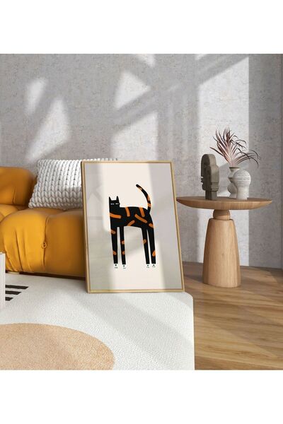 Sweetco Black Orange Cat Çerçevesiz Poster | Siyah Turuncu Kedi Poster