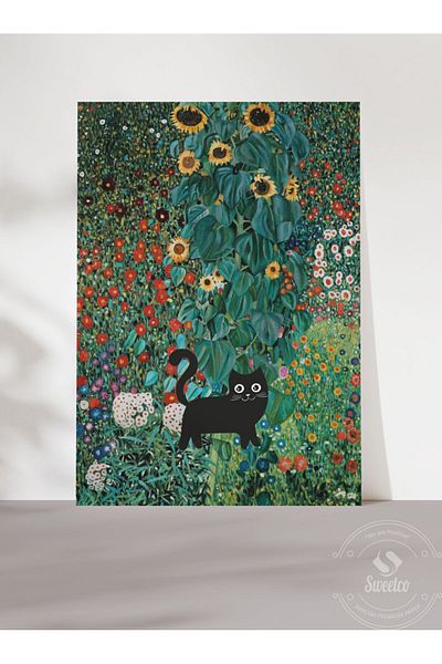 Sweetco Gustav Klimt Cat Series No1 - Προσαρμογή αφίσας χωρίς πλαίσιο