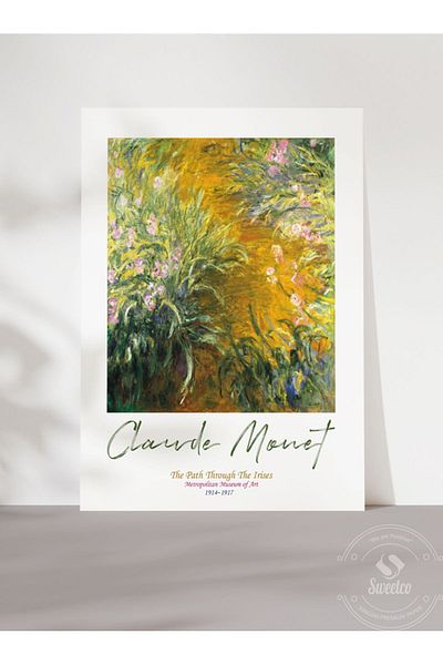 Sweetco Αφίσα Claude Monet's High Bank Flowers - Σχέδιο χωρίς πλαίσιο