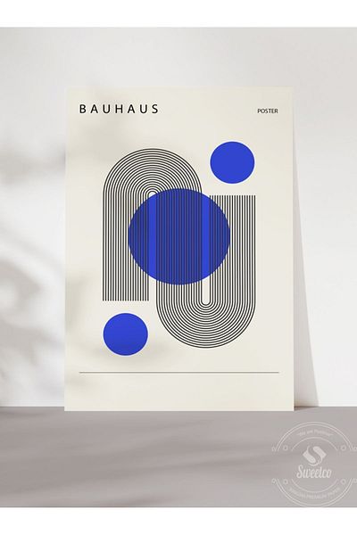 Sweetco Αφίσα Bauhaus χωρίς πλαίσιο |   Γεωμετρική αφηρημένη αφηρημένη αφίσα