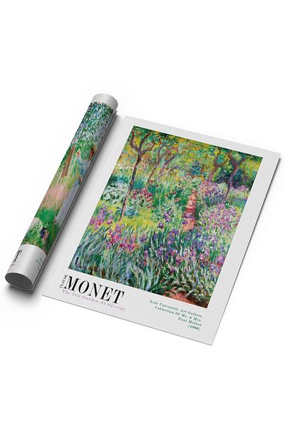 Sweetco Αφίσα του Claude Monet Giverny Iris Garten - Τέχνη ζωγραφικής χωρίς πλαίσιο