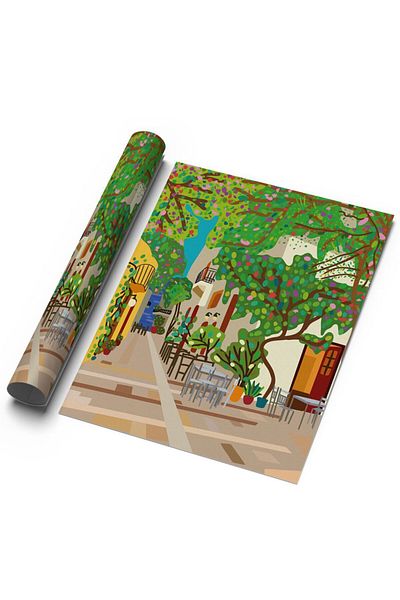 Sweetco Πολύχρωμη αφίσα Street Frameless |   Πολύχρωμη βοτανική αφίσα του δρόμου