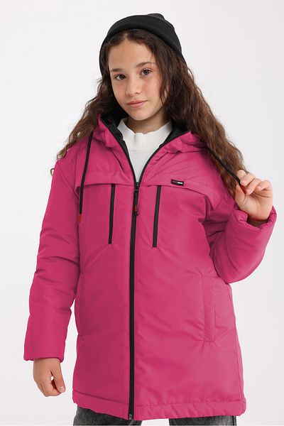 QAWWA Girl's Fiber Hooded Windproof Winter Coat Parka