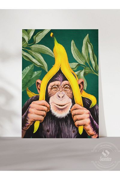 Sweetco Monkey Love Σετ 2 Σετ αφίσας χωρίς πλαίσιο |   Σετ αφίσας Monkey Couple χωρίς πλαίσιο