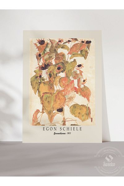 Sweetco Αφίσα χωρίς πλαίσιο Sonnenblumen από τον Egon Schiele |   Αφίσα τέχνης ζωγράφου τέχνης