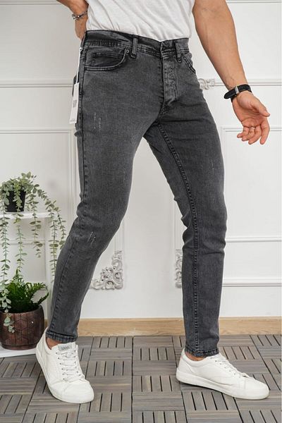 MSRT Γκρι Slim Fit Ripped Jean Παντελόνι