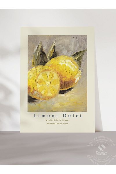 Sweetco Αφίσα χωρίς πλαίσιο Limoni Dolci |   Καλλιτεχνική αφίσα κουζίνας λεμονιού