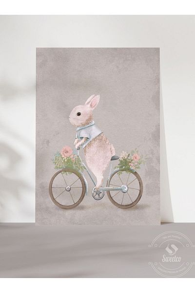 Sweetco Αφίσα χωρίς πλαίσιο Vintage Bunny Series No2 |   Αφίσα παιδικού δωματίου Rabbit Bunny Animal