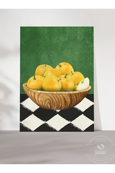 Sweetco Αφίσα Apple Bowl χωρίς πλαίσιο |   Αφίσα μπολ μήλου
