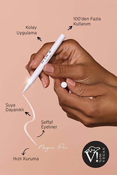 Hola Cosmetic Şeffaf Eyeliner (magic Pen) + Fox Eye Kirpik (yoğun Model)