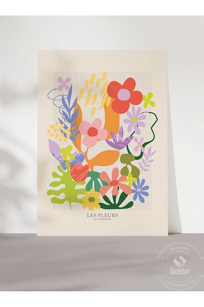 Sweetco Les Fleurs No1 - Αφίσα Βοτανικής Λουλουδιών, Σχέδιο χωρίς πλαίσιο