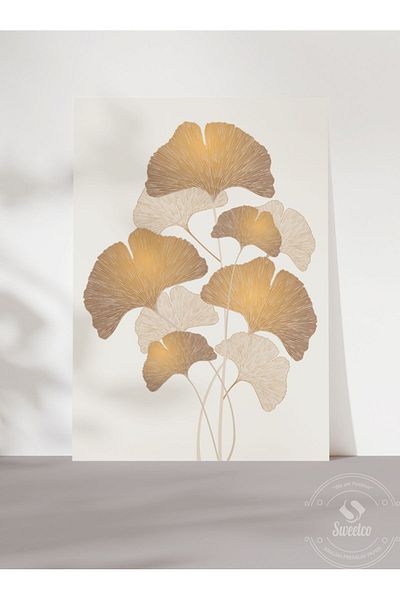 Sweetco Αφίσα Ginko χωρίς πλαίσιο |   Βοτανική αφίσα Ginko Flower