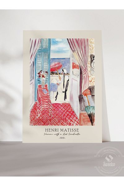 Sweetco Γυναίκα με κόκκινο παντζούρι του Henri Matisse Αφίσα χωρίς πλαίσιο
