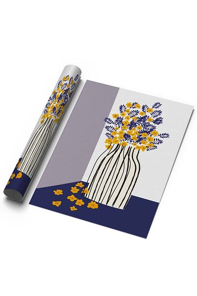 Sweetco Αφίσα χωρίς πλαίσιο Citrus Vase |   Αφίσα λουλουδιών βοτανικού βάζου