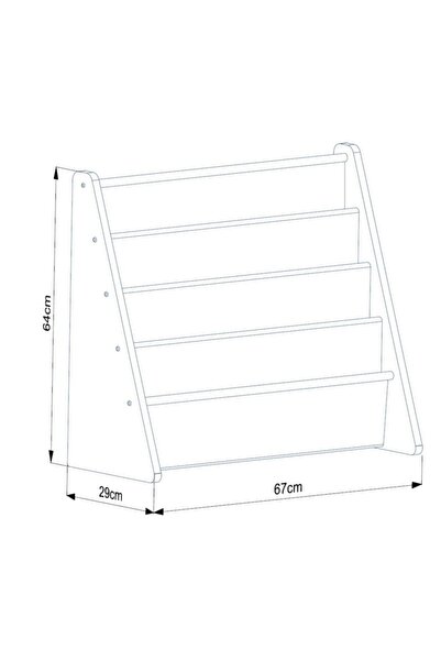 ATA HOME Montessori Ana Sınıfı Kreş Okul Çocuk Odası Kitaplığı Ahşap Kumaş Kitaplık Yıkanabilir Kumaş Beyaz