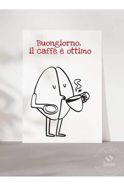 Sweetco Αφίσα Buongiorno χωρίς πλαίσιο |   Καλημέρα, Coffee Perfect Kitchen Kitchen Dining Coffee Αφίσα