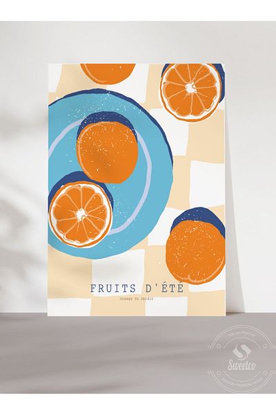 Sweetco Fruits D'été Series No5 - Αφίσα κουζίνας χωρίς πλαίσιο πορτοκαλί