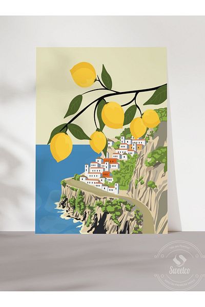 Sweetco Αφίσα χωρίς πλαίσιο της Αμάλφιας |   Αφίσα της Αμάλφιας Παραλίας