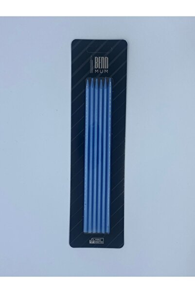 BENN Uzun Metalik Pasta Mumu Mavi 20 cm 6'lı