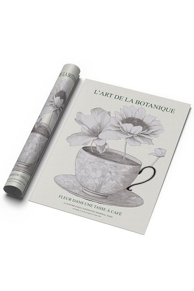 Sweetco Botanical Art L'art De La Botanique - Αφίσα καφέ λουλουδιών χωρίς πλαίσιο