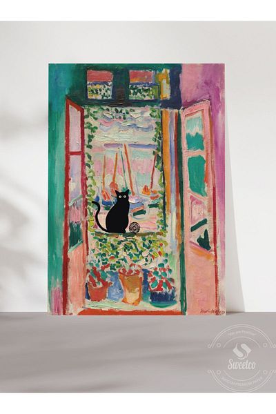 Sweetco Henri Matisse Cat Series - Προσαρμογή αφίσας με γάτα χωρίς πλαίσιο