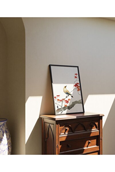 Sweetco Japanese Plague Bird on Maple by Ohara Koson Çerçevesiz Poster | Ağaç Üzerindeki Japon Kuşu Poster