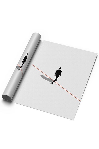 Sweetco Αφίσα χωρίς πλαίσιο Cross Red Line |   Πάρτε την κόκκινη γραμμή μέσα στην μοτιβατική αφίσα επιτυχίας
