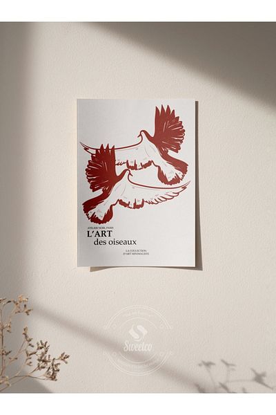 Sweetco Αφίσα Des Oiseaux χωρίς πλαίσιο |   Αφίσα Red Bird