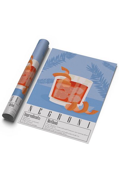 Sweetco Αφίσα Negroni No2 χωρίς πλαίσιο |   Αφίσα κουζίνας κοκτέιλ