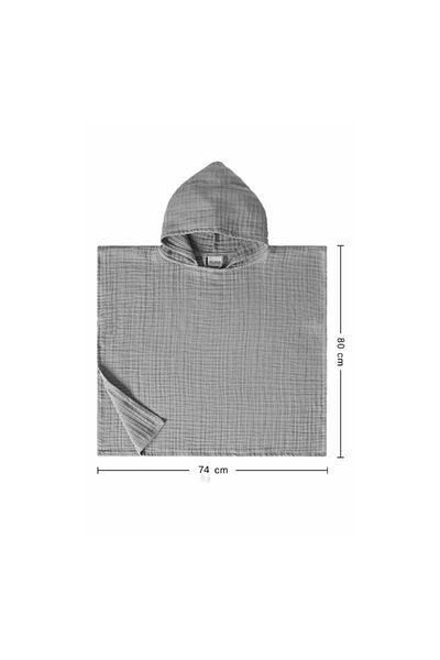 Denizli Concept Grau Juno Musselin Poncho - 74x80 Cm