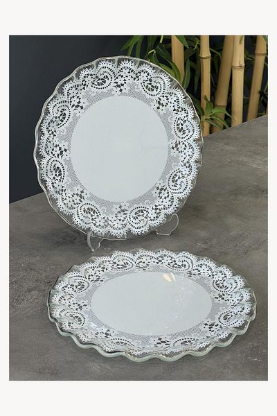 Doğudeko Marche 6-Piece Lacy Service Set - Silver Detailed