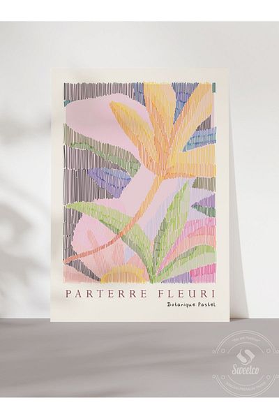 Sweetco Αφίσα χωρίς πλαίσιο Parterre Fleuri |   Αφίσα Βοτανικής Λουλουδιών