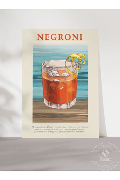 Sweetco Αφίσα Negroni No2 χωρίς πλαίσιο |   Αφίσα κουζίνας κοκτέιλ